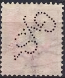 Backside stamp of a perfin from Hungary