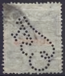 Backside stamp of a perfin from Hungary