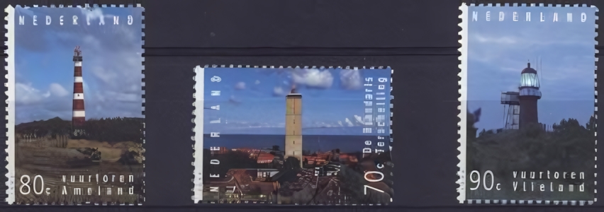 Dutch lighthouse on stamps